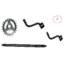 Yuki Lotus E-Bike Pedal mili ve kolu ve ön dişli